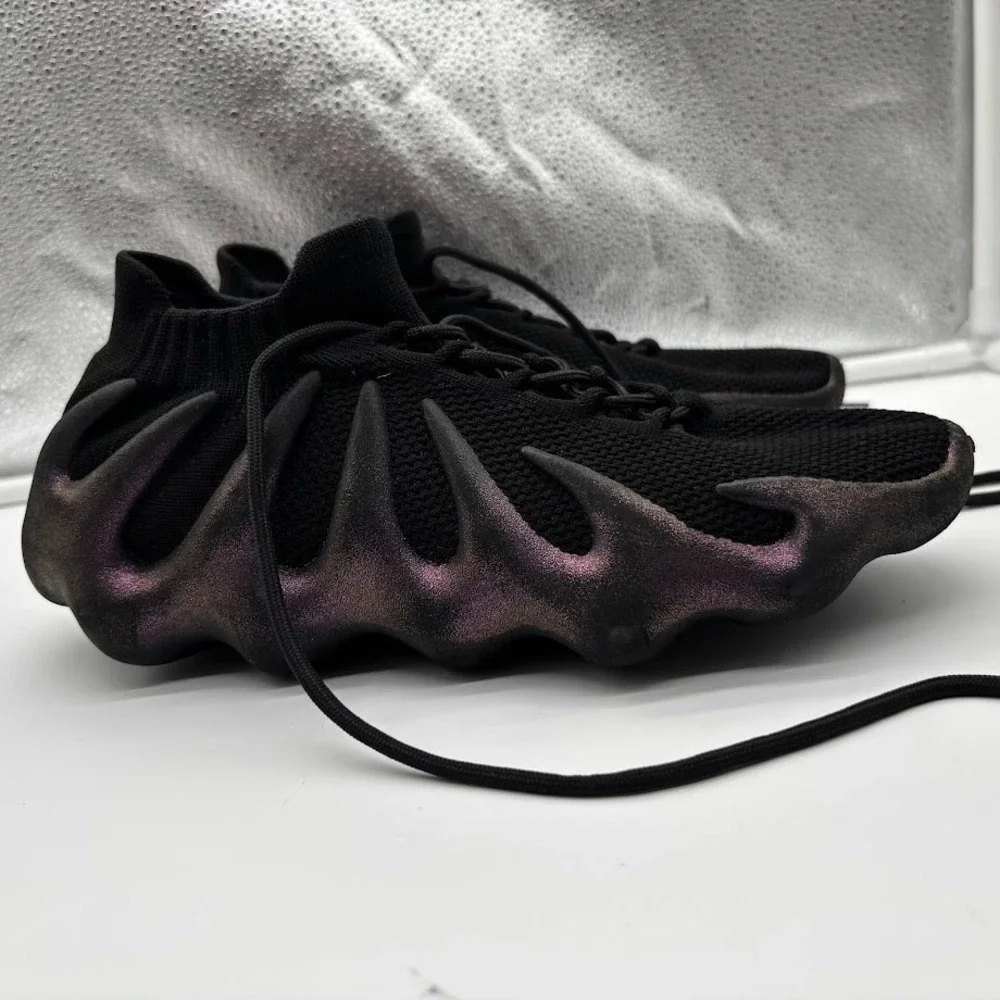 Adidas Yeezy 450‎ Black Purple Tint Men Size 42 Athletic Knit Sneakers